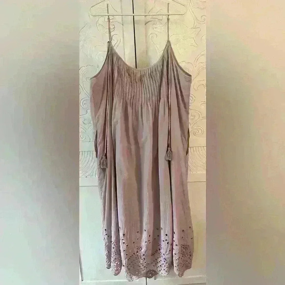 Soft Surroundings Eyelet Nightgown Maxi Dress 3X Purple 100% Cotton - Picture 4 of 11